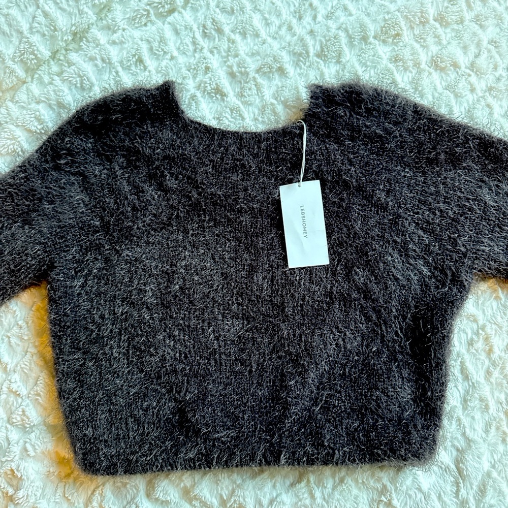 Cozy Gray Fuzzy Sweater